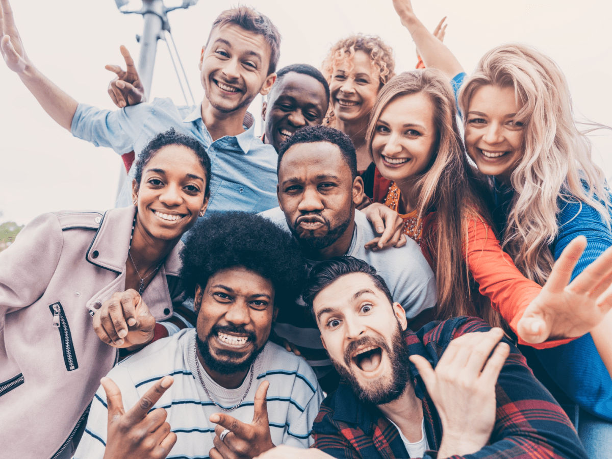 a group of people posing for the camera