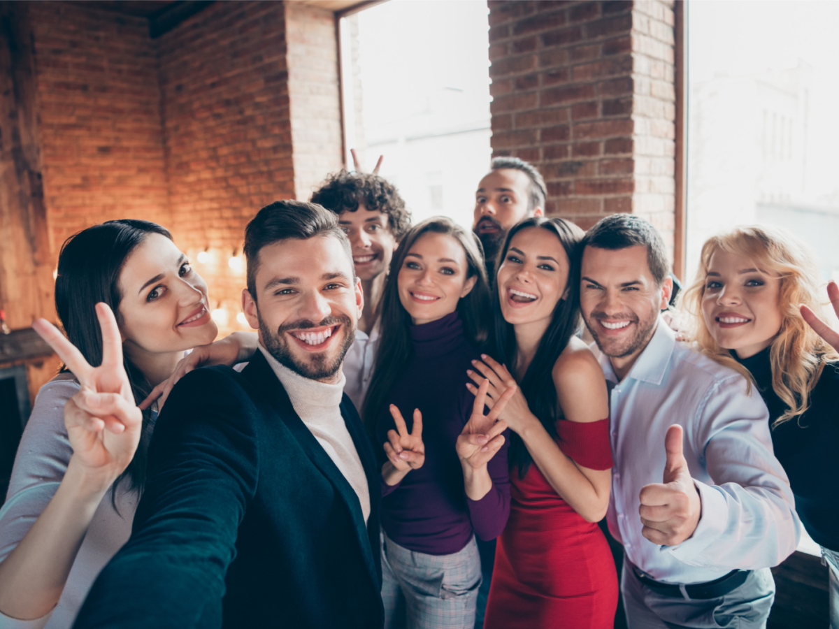 a group of people posing for a photo