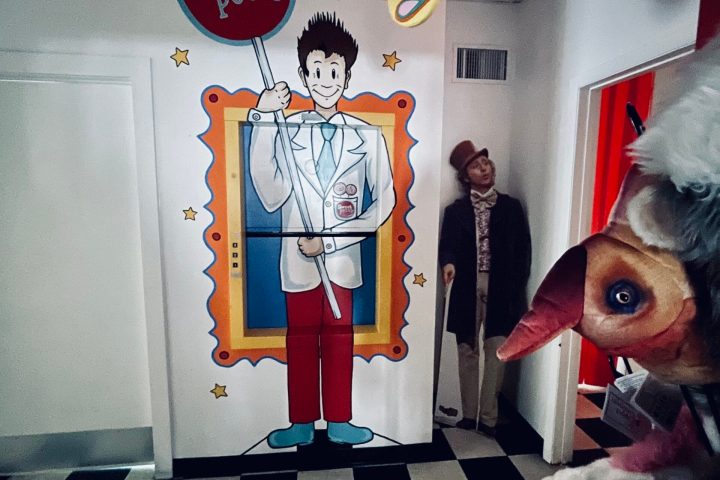 a character painted on a wall