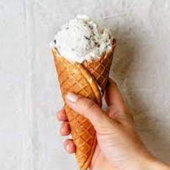 waffle cone with ice cream