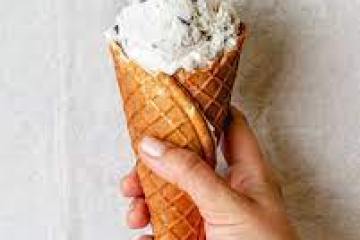 waffle cone with ice cream